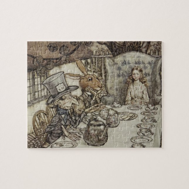 Puzzle Alice Birthday Uncumpleaños Rabbit Hatter Fiesta (Horizontal)