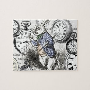 Puzzle Alicia de Conejo Blanco en Relojes de Maravilla
