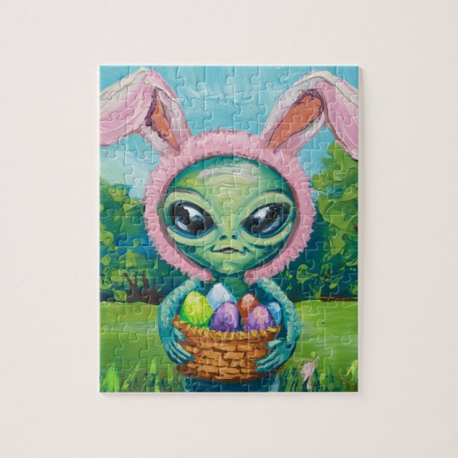 Puzzle Alien Easter Bunny (Vertical)