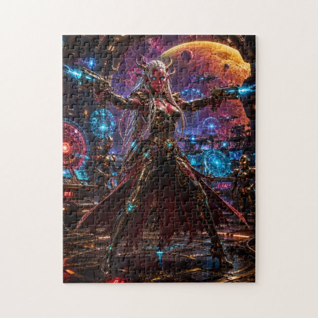 Puzzle Alien Space Pirate Queen — Twin Blasters (Vertical)