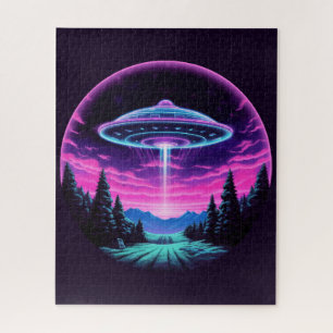 Puzzle Alien Spaceship Retro Futurista