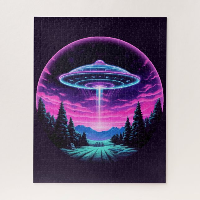 Puzzle Alien Spaceship Retro Futurista (Vertical)