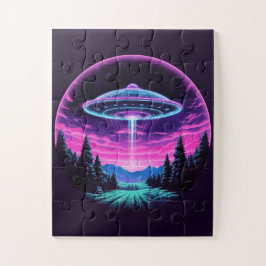Puzzle Alien Spaceship Retro Futurista