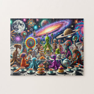 Puzzle Alien Tea Fiesta Whimsical Extraterrestre Cosmic