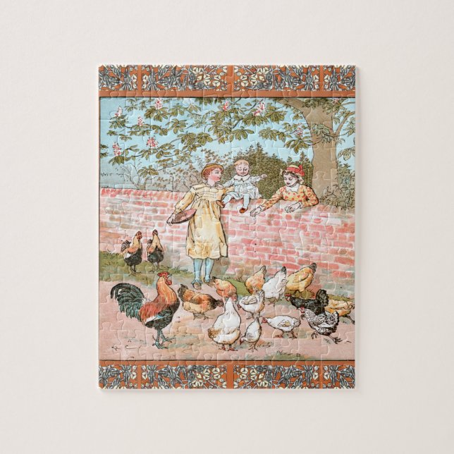 Puzzle Alimentando a las gallinas (Vertical)