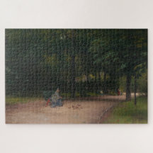 Alimentar a las aves en el parque (de Paul Peel)