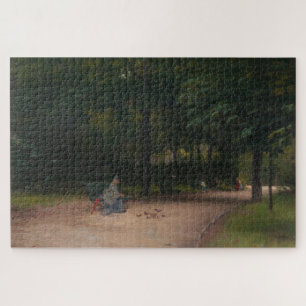 Puzzle Alimentar a las aves en el parque (de Paul Peel)