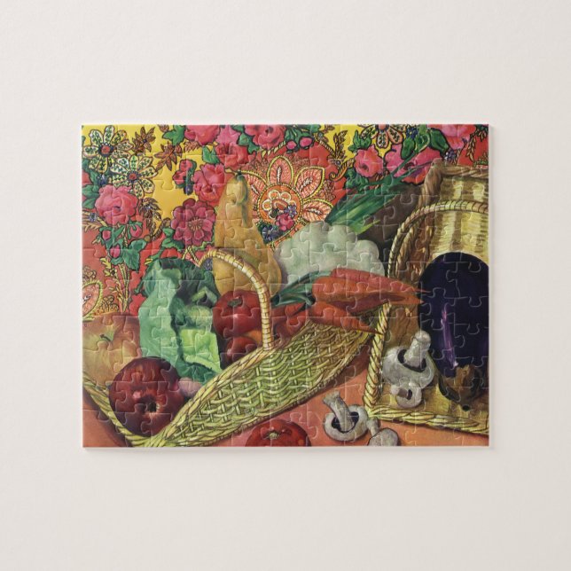 Puzzle Alimentos orgánicos, verduras de jardín, flores fl (Horizontal)