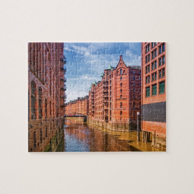 Puzzle Almacenes Speicherstadt, Hamburgo, Alemania (Horizontal)