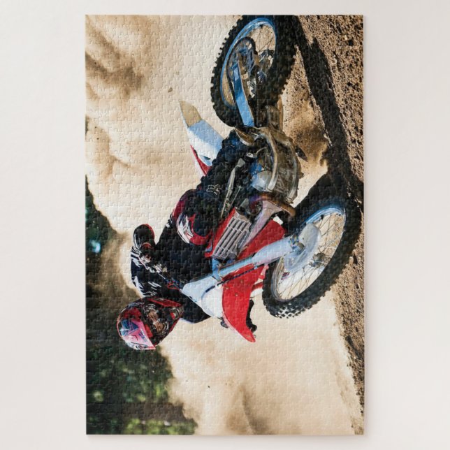 Puzzle almohada de lanzamiento de motocross (Vertical)