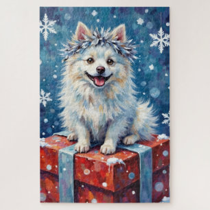 Puzzle Almohada de regalo festivo de perro esquimal ameri