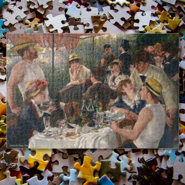 Puzzle Almuerzo del arte de pintar Renoir, Fiesta de barc (Luncheon of the Boating Party Renoir Painting Art Jigsaw Puzzle)