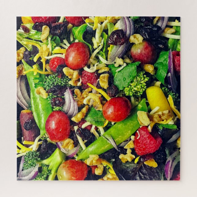 Puzzle Almuerzo lanzado de la ensalada y de la fruta - (Vertical)
