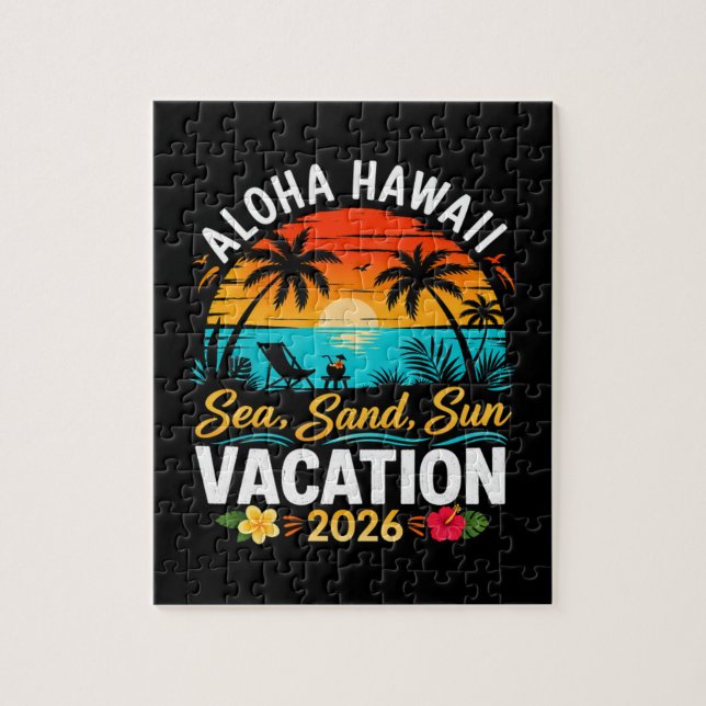 Puzzle Aloha Hawái Mar Arena Sol 2026 (Vertical)