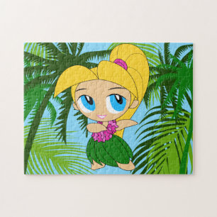 Puzzle Aloha Honeys Hawaiian Blond Hula Chica