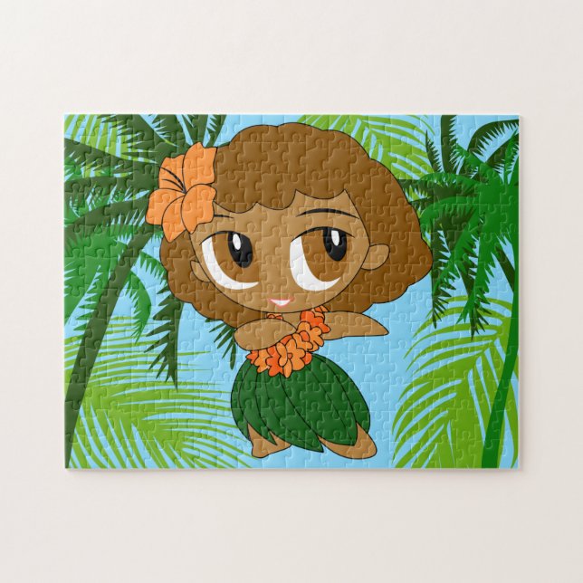Puzzle Aloha Honeys Hawaiian Brown Hair Hula Chica (Horizontal)