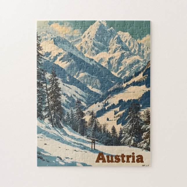 Puzzle Alpes Austria Vintage (Vertical)