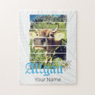 Puzzle Alpes de Algovia Vaca antigua Baviera Alemania Rec