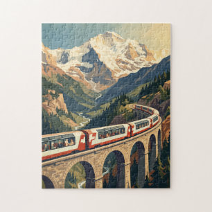 Puzzle Alpes suizos Suiza Viaje en tren vintage