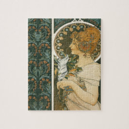 Puzzle Alphonse Mucha Art Nouveau Feather Chica