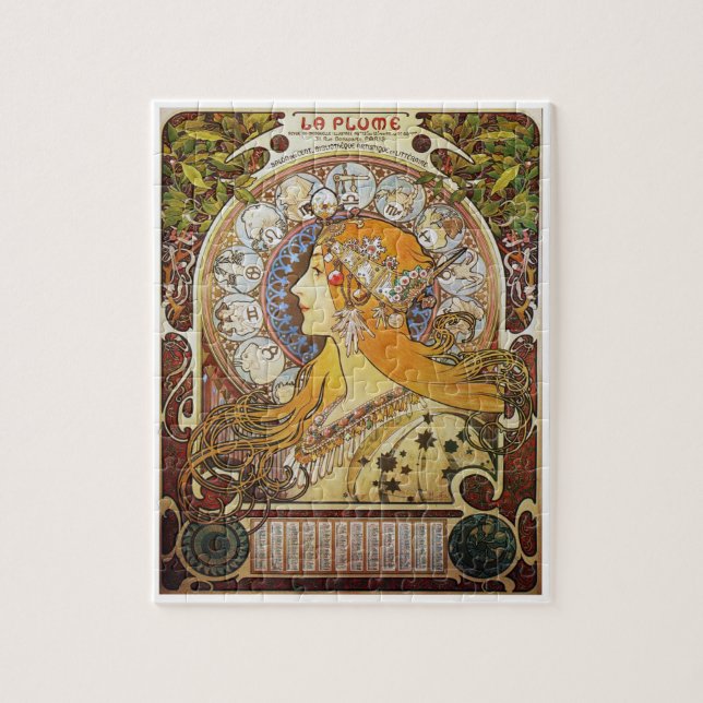 Puzzle Alphonse Mucha Art Nouveau Poster La Plume (Vertical)