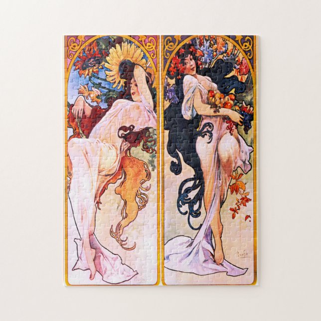 Puzzle Alphonse Mucha - Cuatro Temporadas (Vertical)