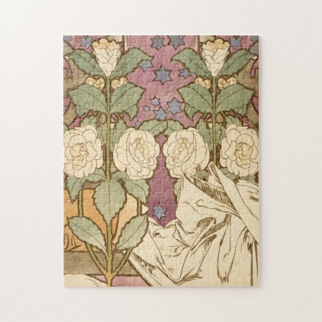 Puzzle Alphonse Mucha Elegant Art Nouveau Stars Camellia  (Vertical)