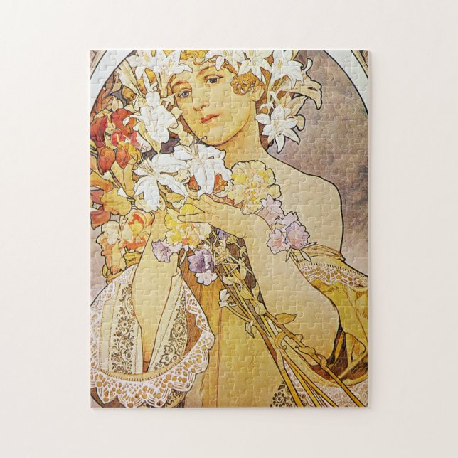 Puzzle Alphonse Mucha - Flores (Vertical)