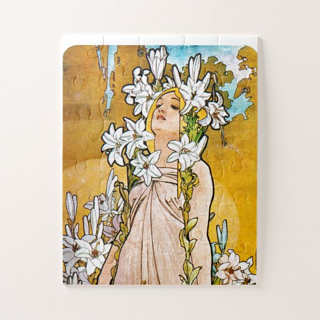 Puzzle Alphonse Mucha - Lily - Frontera Blanca (Vertical)