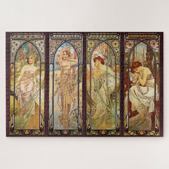 Puzzle Alphonse Mucha, los tiempos del día (Horizontal)