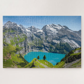 Puzzle Alpine lake Oeschinensee in Switzerland