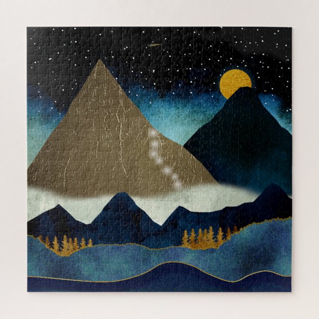 Puzzle Alpinistas de las Montañas Doradas (Vertical)