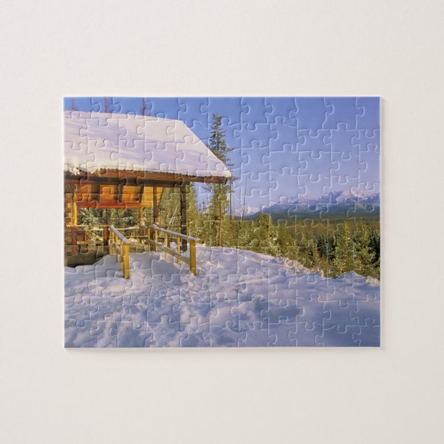Puzzle alquiler de cabaña USFS Schnauss en invierno con v (Horizontal)