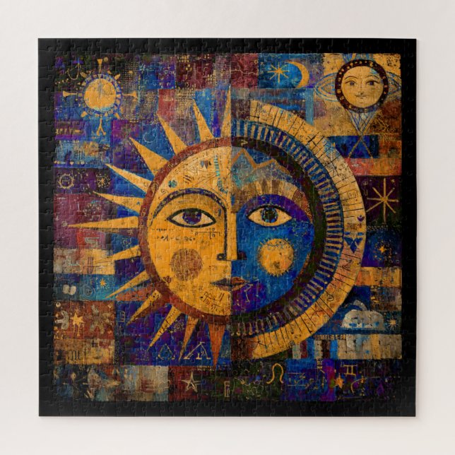Puzzle Alquimia Mística Celestial Sol Luna (Vertical)
