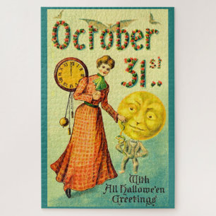 Puzzle alrededor de 1905 31 de octubre con saludo de Hall