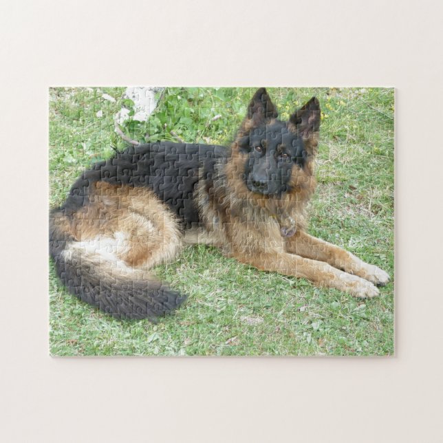 Puzzle Alsatian del negro y del moreno (Horizontal)