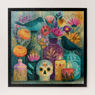 Puzzle Altar de Ofrenda de Día de Muertos con Cráneo de A