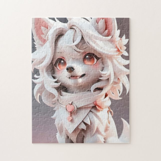 Puzzle Aluminio Rosa Y Blanco Fluffy (Vertical)