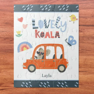 Puzzle Amable Koala Niña Pequeña Nombre Animado