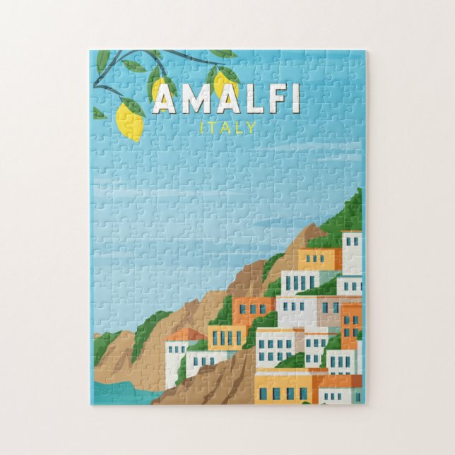 Puzzle Amalfi Italia Retro Viaje Art Vintage (Vertical)