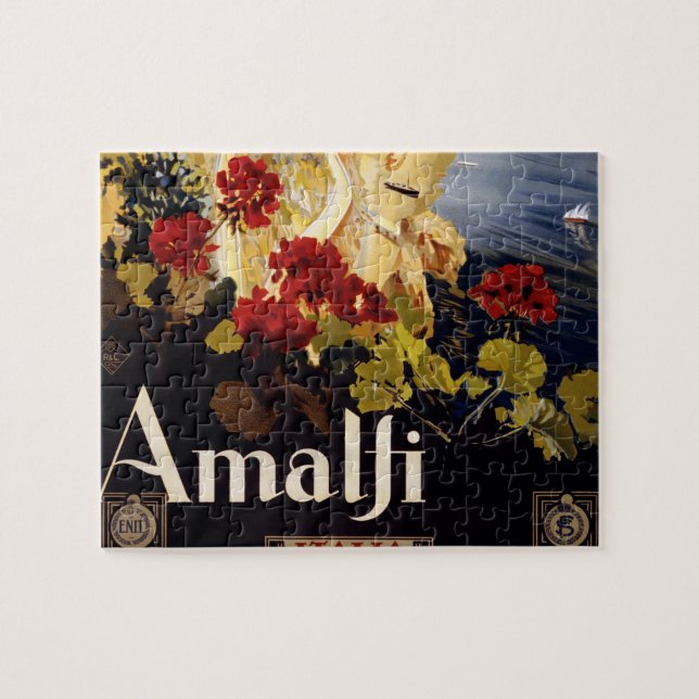 Puzzle Amalfi Italia Viaje Afiche Arte Gráfico (Horizontal)