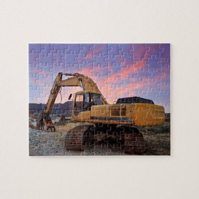 Puzzle Amanecer de excavadora (Horizontal)