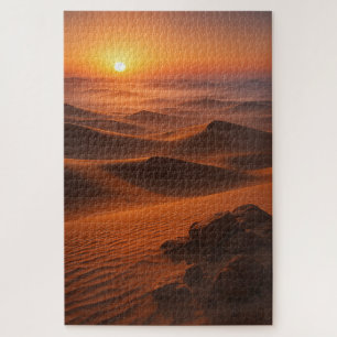 Puzzle Amanecer dorado del desierto árabe – Paisaje cinem