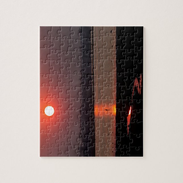 Puzzle Amanecer en el embalse de Mandavu (Vertical)