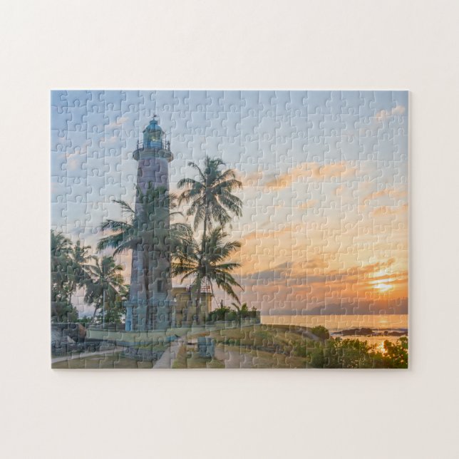 Puzzle Amanecer en el faro de Galle Fort, Sri Lanka (Horizontal)