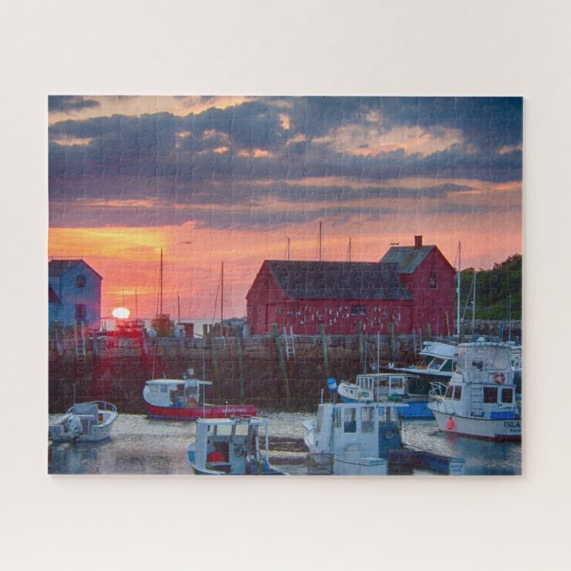 Puzzle Amanecer en el puerto de Rockport (Horizontal)