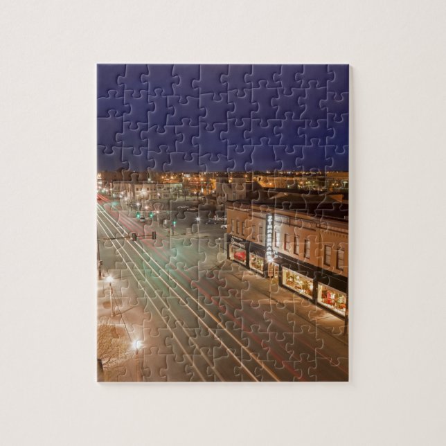 Puzzle Amanecer en la calle principal de Bismarck, Dakota (Vertical)