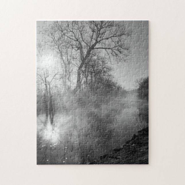 Puzzle Amanecer matutino del río Foggy (Vertical)