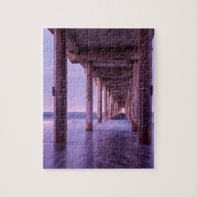 Puzzle Amanecer morado en el muelle Scripps (Vertical)