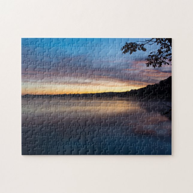 Puzzle Amanecer otoñal del lago Springfield (Horizontal)